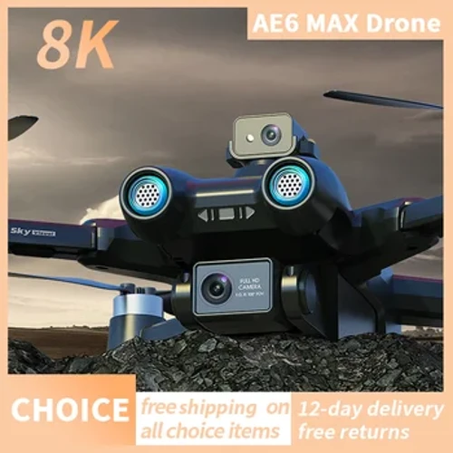 RNABAU AE6 MAX Drone 8K Professional HD ESC Διπλές κάμερες GPS Οπτική τοποθέτηση ροής 360° αποφυγή εμποδίων Drone DC FPV