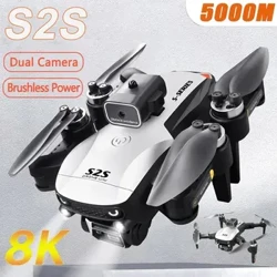 Νέο S2S Drone 8K HD Dual Camera Brushless Motor Obstacle Avoidance Dron RC Helicopter Professional Foldable Quadcopter Toy