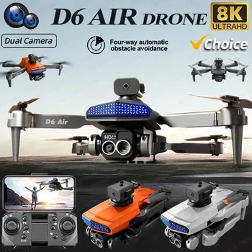 Új D6 Air Drone 8K Professzionális 4K HD Dual ESC kamera Optikai Flow 540° Akadálykerülő WIFI FPV RC Összecsukható Quadcopter Dron