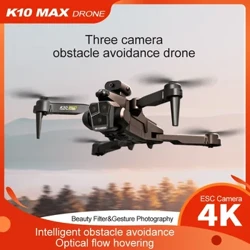 RNABAU K10 MAX bepilotis profesionalus kliūčių išvengimo 4K HD trigubas fotoaparatas ESC optinio srauto padėties nustatymo nuotolinis FPV RC drono žaislai