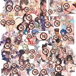 50 adet Özel Sevimli Seksi Waifu Kaba Yetişkin Koleksiyonu Su Geçirmez Çıkartmalar (18+)