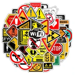 50PCS Warnung Sticker Gefor Verbuet Skateboard Frigo Gittar Laptop Motorrad Rees Klassesch Toy Cool Decals Sticker