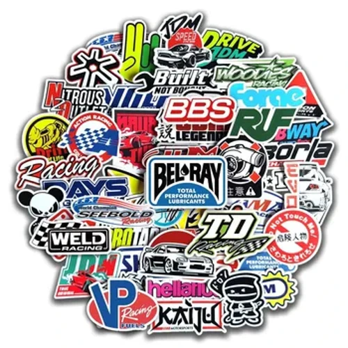 10/20/50/100pcs Izitikha ezipholile ze-JDM Imoto Ezenzakalelayo Lungisa Isithuthuthu Ibhayisikili Leskateboard I-Laptop ye-Graffiti Vinyl Decals Sticker Bomb