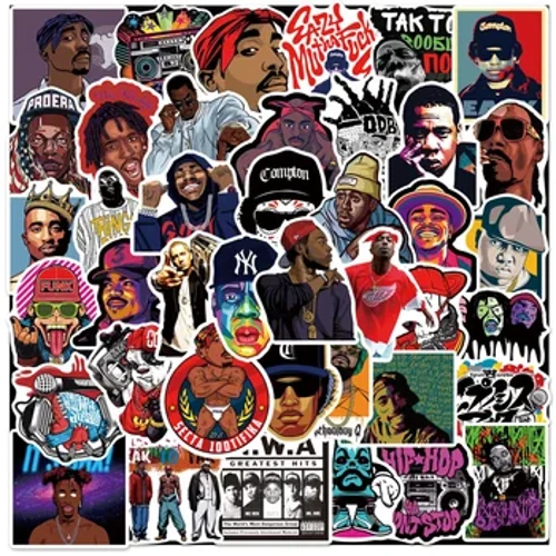 50PCS East West Coast Rap Graffiti Sticker Atopa'u Kitata Ta'avale Komipiuta Pusa Suavai Ipu Ipu Helmet Stickers