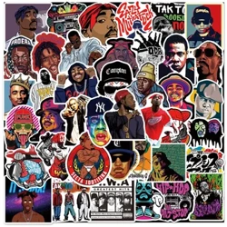 50 adet doğu batı kıyısı Rap Graffiti etiket bavul gitar araba bilgisayar su geçirmez buzdolabı su bardağı kask çıkartmaları