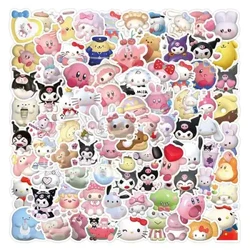 50/100ccs Sticeri Sanrio Stereeosgopig 3D Sticeri Anime Addurniadol DIY Ciwt Kuromi Fy Achos Ffôn Melody kawai
