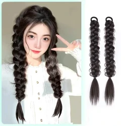 WIGSIN 45cm Boxing Twist pinums zirgaste matu pieaudzēšana gudrs stils elastīga gumijas lente netīrs Fishbone pīts matu rota parūka