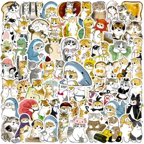 10/30/50/100 pièces Mignon Chat Animal Graffiti Autocollants Kawaii Dessin Animé Autocollants Enfants Jouet Ordinateur Portable Album À FAIRE SOI-MÊME Valise Téléphone Autocollant De Voiture