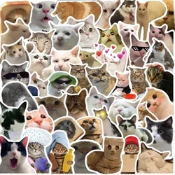 50PCS Greannmhar Gleoite Cat Greamáin Cartún Decals Corn Páipéarachas Giotár Fón Rothar Glúine Bagáiste Gluaisteán Graffiti Bréagáin Leanaí