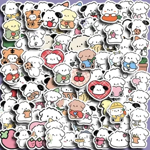 100 stuks schattige kleine hond dieren stickers kinderen diy computer decoratie sticker student briefpapier