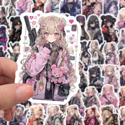 10/30/60PCS Anime Beautiful Girl Bear Killer Cool Sticker DIY Phone Laptop Prtljaga Skateboard Graffiti Decals Fun for Kid Toy