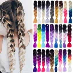 Jumbo Braid Ilea 24 hazbeteko Pure/Ombre Kolore Sintetikoa Braiding Ile Kanekalone Luzapenak Beroarekiko Erresistentzia Zuntz Handizkako