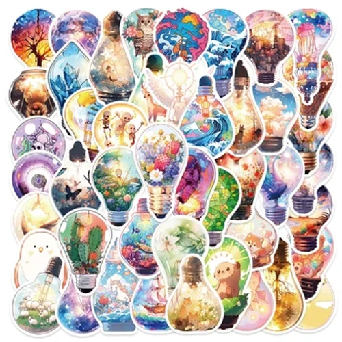 10/30/50pcs INS Stile Fantastico Lampadina Mondo Del Fumetto Estetico Adesivi Carino Decalcomania Del Computer Portatile Graffiti Ragazza Gradiente Adesivo giocattolo