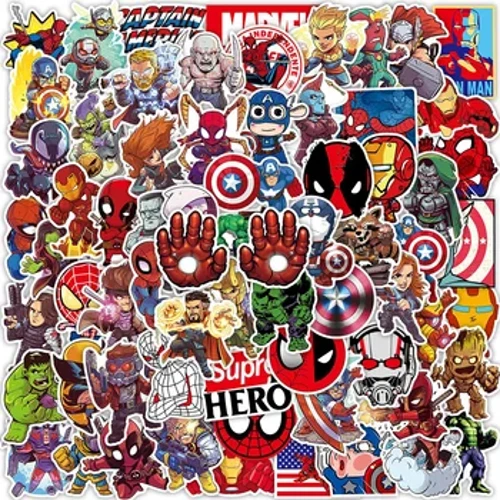 10/30/50/100 Viên Disney Marvel Vintage Avengers Siêu Anh Hùng Anime Dán Hoạt Hình Decal Laptop Ô Tô xe Máy Hình Dán Ngộ nghĩnh
