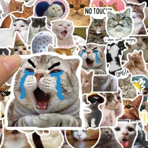 10/30/50 adet Kawaii Kedi Meme Çıkartmalar Graffiti Dizüstü Bagaj Dizüstü Telefon Kırtasiye Sevimli Karikatür Çıkartmaları DIY Su Geçirmez Oyuncaklar