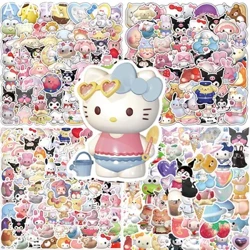 50/100 st tecknade Sanrio-klistermärken Kuromi My Melody Söta dekaler Kawaii Girls DIY Scrapbooking Vattenflaska Laptopdekal för barn