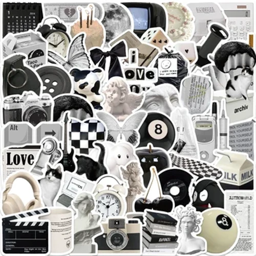 10/30/61 buc. Stilul Ins Autocolante drăguțe Alb Negru Autocolante simple Decorare DIY Telefon Notebook Valisă Laptop Frigider Sticker