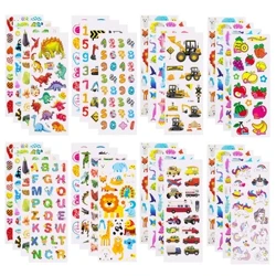 5 Lembar Stiker Anak-anak Stiker Bengkak untuk Ulang Tahun Anak-anak Natal Hadiah Tahun Baru untuk Gadis Anak Laki-laki Stiker Kartun Scrapbooking