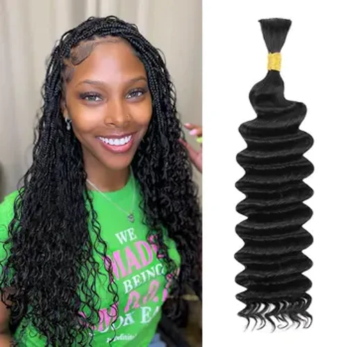 Human Braiding Hair Deep Wave Bulk Human Hair for Braiding 100% μη επεξεργασμένα σγουρά Micro Human Hair Braiding Hair Extensions