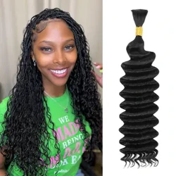 Cilvēka matu pinumi Deep Wave masveida cilvēka mati pīšanai 100% neapstrādāti cirtaini mikro cilvēka matu pinumi matu pagarinājumi