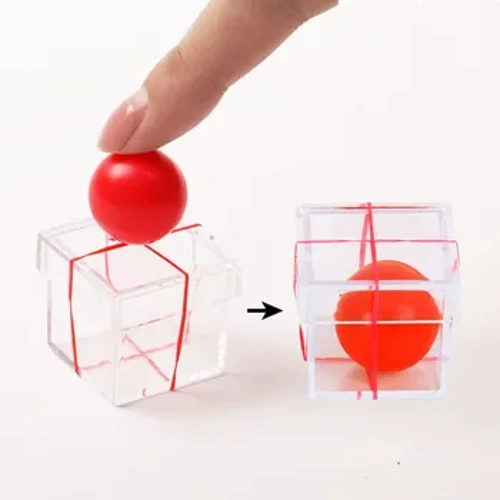 1 ชุด Magic Props เด็ก Ball Penetrating ผ่านกล่อง Magic ของเล่น Magic Trick สำหรับนักมายากลมืออาชีพ ConJuring Stage Close-up
