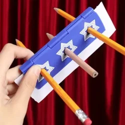 Bläistëft Penetratioun Mënzen Magic Tricks Magia Trick Spillsaachen Kanner Einfach Zoumaachen Spaass Magic Requisiten Einfach ze maachen