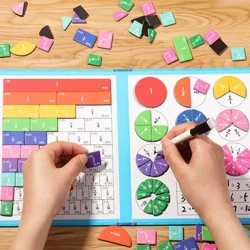 Magnéitfraktioun Léieren Math Spillsaachen Montessori Arithmetik Léiermëttel Holz Buch Educatioun Spillsaachen Fir Kanner Chrëschtdag Cadeau