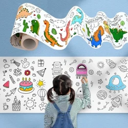 Trẻ em Vẽ Cuộn DIY Dính Màu Đầy Giấy Tô Màu Cuộn Giấy Cho Trẻ Em Họa Tiết Chữ Vẽ Đồ Chơi Giáo Dục Sớm