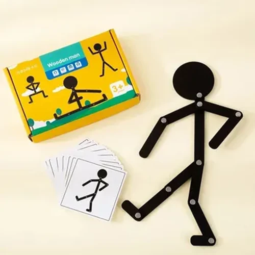 Bâton en bois éducatif Montessori pour enfants, jeu de Puzzle pour hommes, compétences manuelles, entraînement de la motricité Fine, jouets à assembler pour l'imagination de bébé