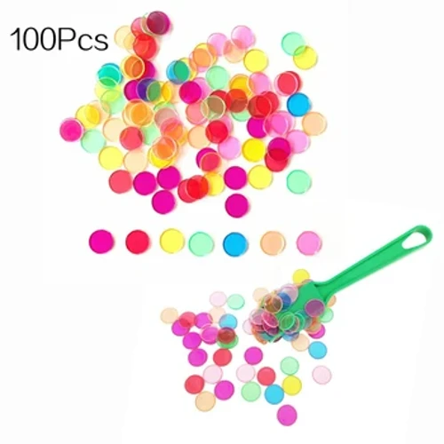 100 pçs montessori cor cognitiva matemática aprendizagem educação brinquedos para crianças vara magnética com moeda de plástico suprimentos de sala de aula