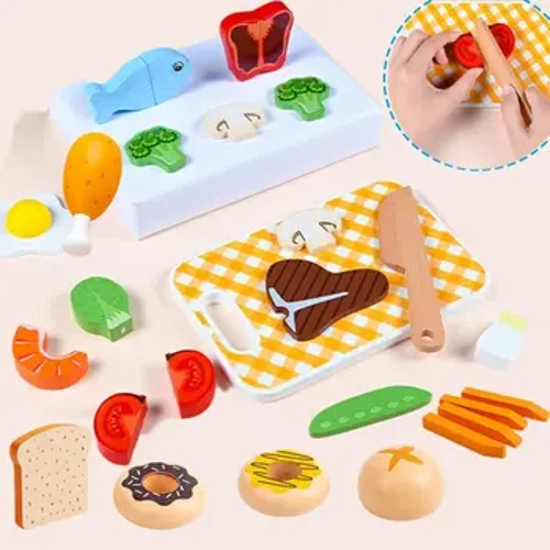 Mô Phỏng Nhà Bếp Giả Bộ Gỗ Trò Chơi Cổ Điển Giáo Dục Montessori Cắt Đồ Chơi Trái Cây Và Rau Củ Cho Trẻ Mới Biết Đi