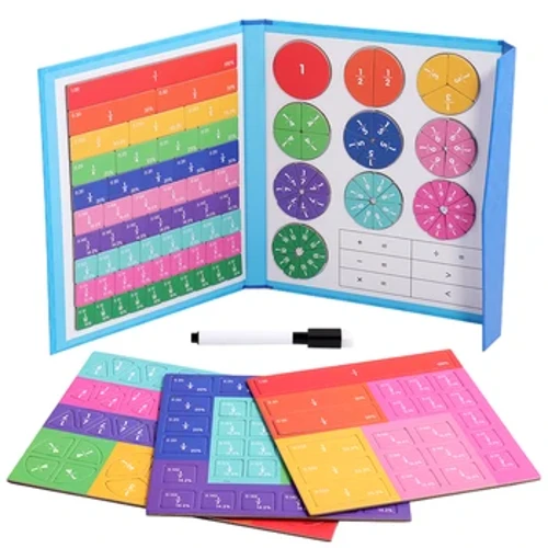 Vaikai magnetinės frakcijos mokymosi matematikos žaislai medinių trupmenų knygų rinkinys parapijos mokymo priemonių aritmetinis mokymasis švietimo žaislai