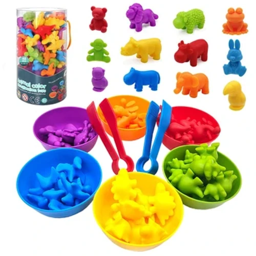 Chất Liệu Montessori Cầu Vồng Đếm Gấu Đồ Chơi Toán Học Động Vật Khủng Long Phân Loại Màu Sắc Trò Chơi Phù Hợp Trẻ Em Giáo Dục Đồ Chơi Cảm Giác