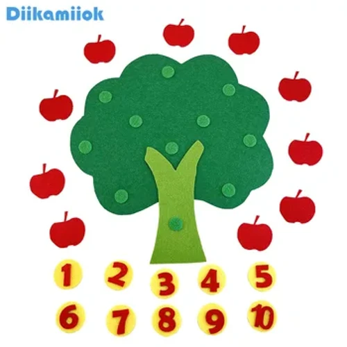 Montessori Matematika Igrače Učni Pripomočki Apple Trees Matematična Igra Vrtec DIY Weave Cloth Izobraževalna Učna Igrača za Otroke
