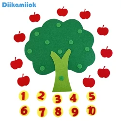Montessori Math Toys Mga Tulong sa Pagtuturo Apple Trees Mathematics Game Kindergarten DIY Weave Cloth Educational Learning Laruan para sa Mga Bata