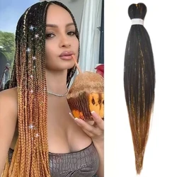 ʻO ka lauoho lauoho kala ʻo Ombre Yaki Straight Braids Blend Hair Tinsel Festival Rave Hair Extensions no nā kaikamahine lauoho pupule lā Braids