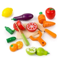 Juguete de madera para cortar frutas, verduras, comida, juego de simulación, cocina, juego de rol Montessori, juguetes de educación temprana para niños