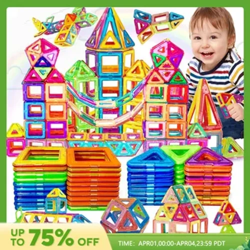 Magnéitescht Bausteng Grouss Gréisst a Mini Gréisst DIY Magnete Spillsaachen fir Kanner Designer Bau Set Kaddoen fir Kanner Spillsaachen