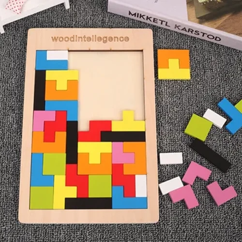 3D drevené puzzle Rusko dieťa rané vzdelávanie farba tvar hra deti myslenie logika štvorcová hračka puzzle pre deti vianočné darčeky