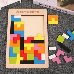 I-3D Wooden Russia Iphazili Yemfundo Yasebancane Yombala Umbala Umdlalo Wezingane Ezicabangayo Unengqondo I-Square Toy Puzzle Yezingane Izipho zikaKhisimusi