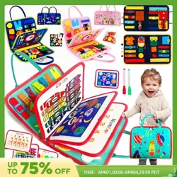 Bận rộn Board Montessori Đồ chơi cho trẻ mới biết đi Đồ chơi cảm giác Học tập mầm non Hoạt động du lịch giáo dục cho bé trai Kỹ năng vận động tinh
