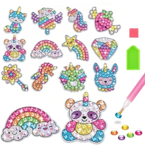 12 Fausia Maa tetele Taimane Valitusi Pusa Fa'ailoga Tufuga Fa'ata'ita'i Teine Tama Unicorn Animal Sealife Magical Mosaic Dot Pipi Mea Meata'i Meaalofa