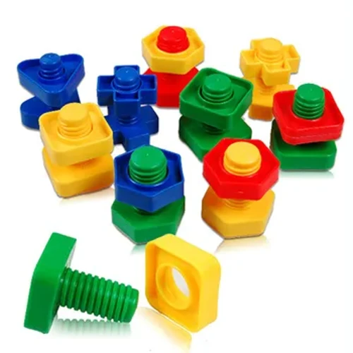 Sgriw 5Set Blociau Adeiladu Blociau Mewnosod Plastig Teganau Siâp Cnau i Blant Teganau Addysgol Modelau Graddfa Montessori Rhodd