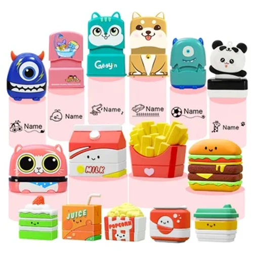 Trẻ Em Dấu Tên Tùy Chỉnh Tên Học Sinh Tem Quần Áo Mẫu Giáo Chống Nước Tên Miếng Dán Kawaii Montessori Tem Quà Tặng