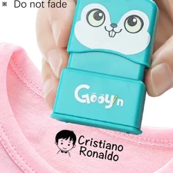 Neurrira egindako zigilua Haurtxoentzako Mutilak Neskak DIY Jostailuak Haurrentzako Eranskailu pertsonalizatua Izena Zigilua Ikasleen arropa Kapitulua Ez fade Security 01