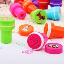 12pcs Stampaí Bréagán Leanaí Ainmhithe Cartúin Torthaí Kid Séala Do Leabhar Gearrtha Albam Grianghraf Decor Stamper Bréagáin DIY Soláthairtí Kindergarten