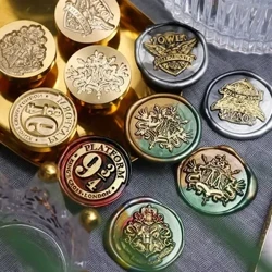 Harried tulepitsat pottseppade märk Gryffindor Retro puidust tempel Klassikaline esialgne pitseerimisvaha pitsat tempel Vana pitser Postkaunistused kingitused
