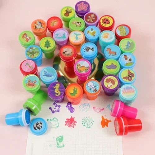 10 Chiếc Các Loại Tem Trẻ Em Tự Mực Tem Đồ Chơi Trẻ Em Tem Mặt Cười Cói Thêu Sò Họa Tiết Chữ Album Ảnh trang Trí