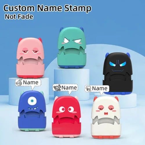Selyo ng Pangalan ng Sanggol Custom-made DIY na Regalo para sa mga Bata Seal Mga Damit ng Mag-aaral Kabanata Hindi Madaling Kupas Seguridad Mga Cute na Laruang Halimaw