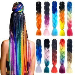 24" Jumbo Braiding Hair Extensions Омбре 2 тони 3 тони і 4 тони Веселка